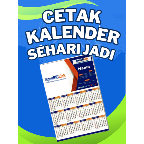 Kalender Agen Brilink 2025 Custom Tanpa Minimal Order Finishing Mata Itik