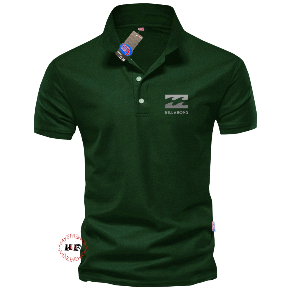 Haye Fashion - Shirt Kaos Polo Billabong Motif Silver - Polo Kerah Dewasa - Polo Pria Terbaru