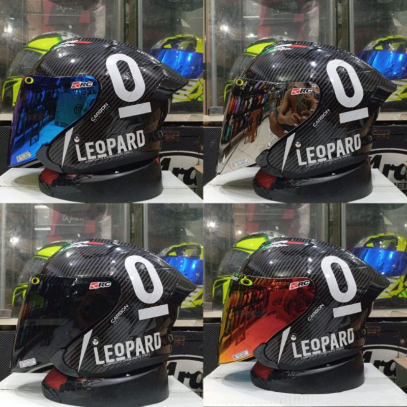 HELM JS ARMOR CARBON PAKET GANTENG LEOPARD