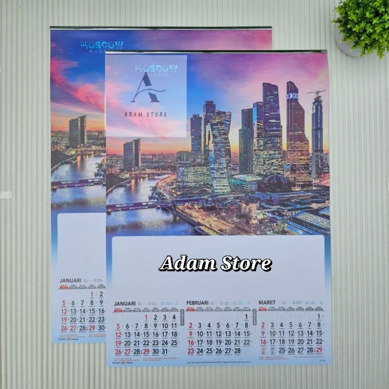 

Kalender tahun 2025 Metropolitan dunia AO 104 4 lembar 3 bulanan ukuran 38 x 54 cm(terima castume cetak merek)