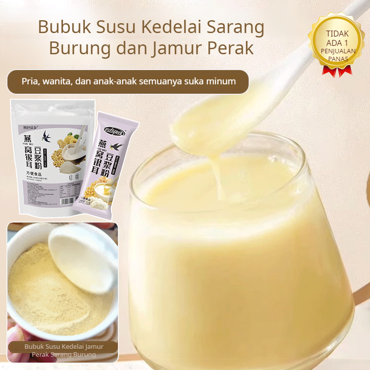 

✨Susu Bubuk Kedelai Tremella Sarang Burung 140g(20*7 bungkus)/Minuman sarapan pagi diseduh tanpa dimasak dalam kemasan tersendiri/Bird's Nest Tremella Soy Milk Powder