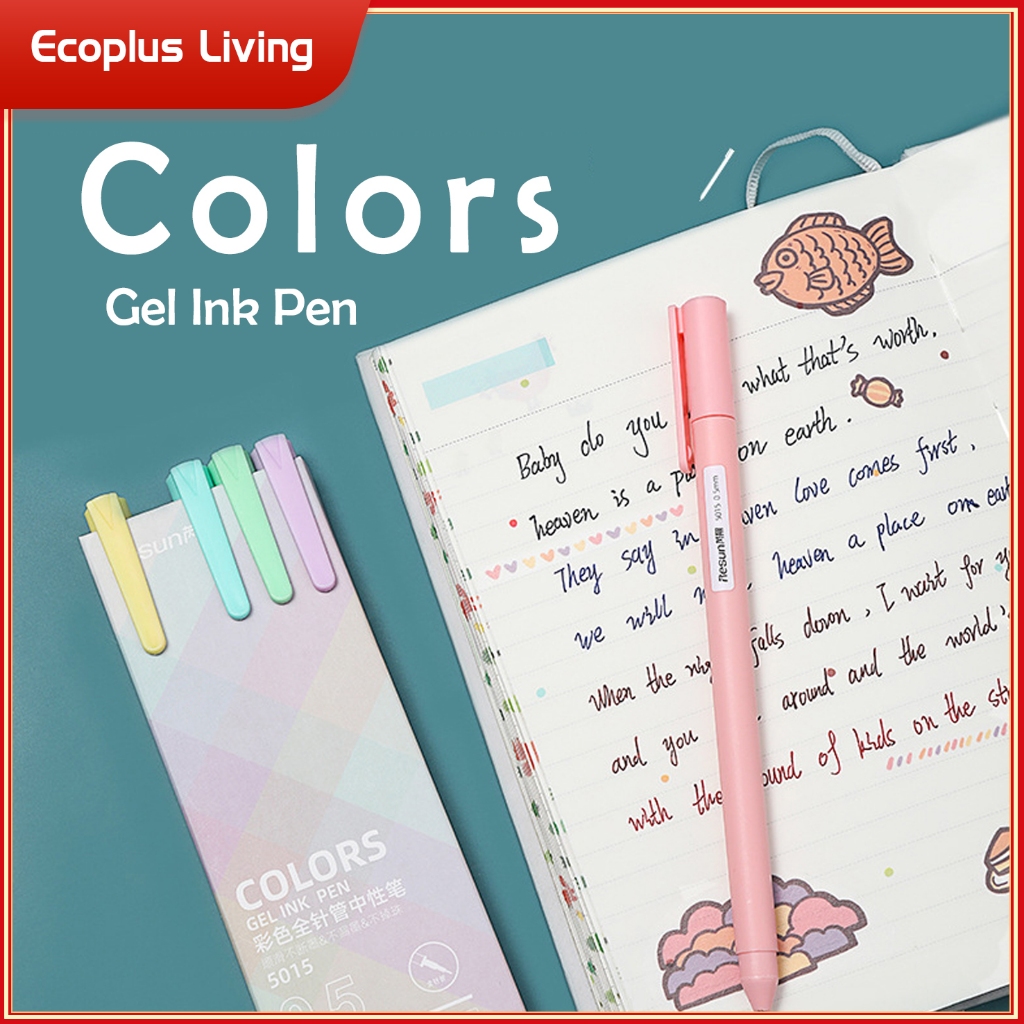 

5Warna/Set Ballpoint Gel 0.5mm Colorful Pulpen Morandi Macaron Stationery ATK