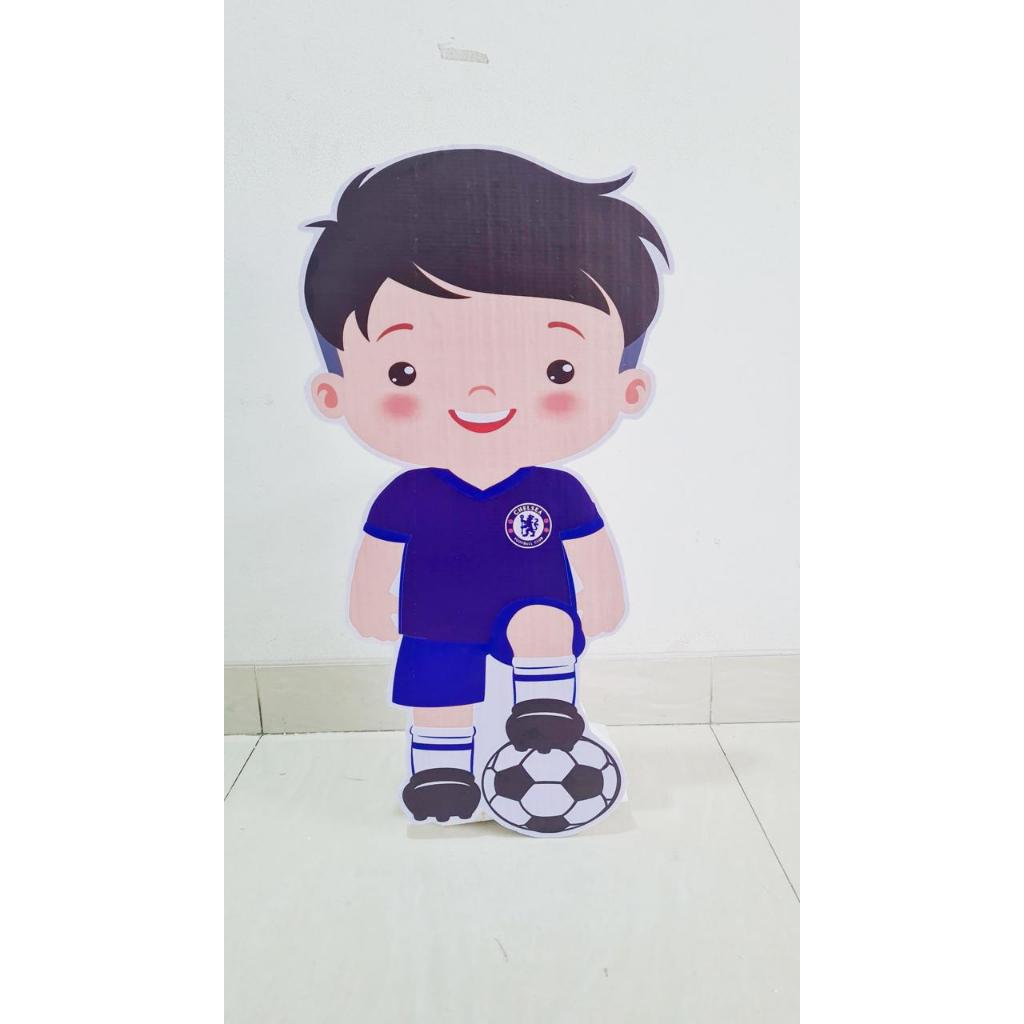 Standing Karakter / Patung Stand Lantai Birthday Party Decoration - Sepak Bola Chelsea Kostum