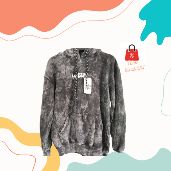 Sweater Pria Wanita Polos Washed Jumper Tie Dye Unisex