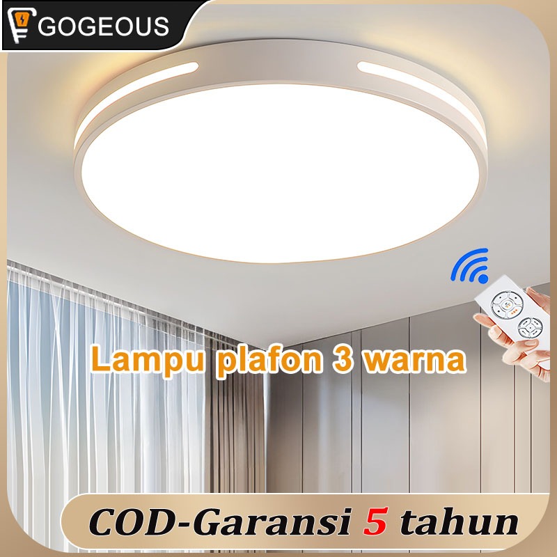 【COD】Lampu Plafon Minimalis rumah indoor Lorong Dekorasi Bulat Pvc 3 Warna  12/18/24/36W Kecerahan Y