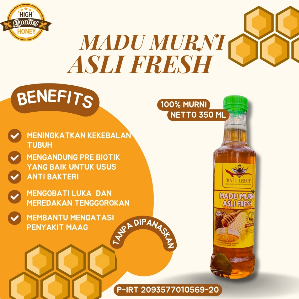 

RATU LEBAH - Madu Murni 100% Asli Fresh Multiflora - 350ml