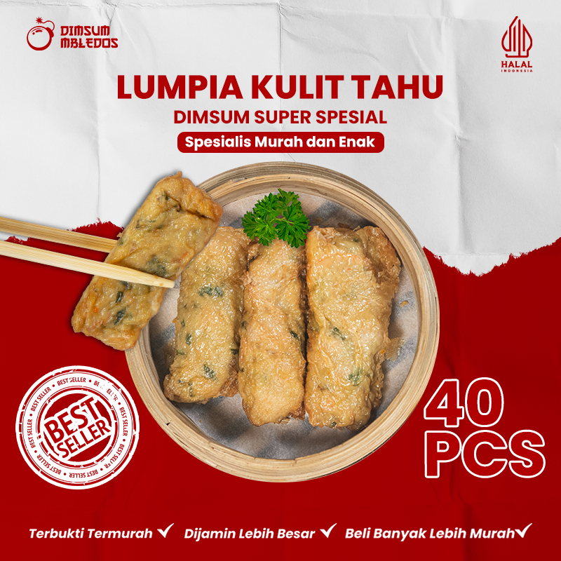 

Dimsum Lumpia Kulit Tahu / Kembang Tahu Isi 30 Pcs - Frozen Food Halal Mbledos Premium Grosir Pack