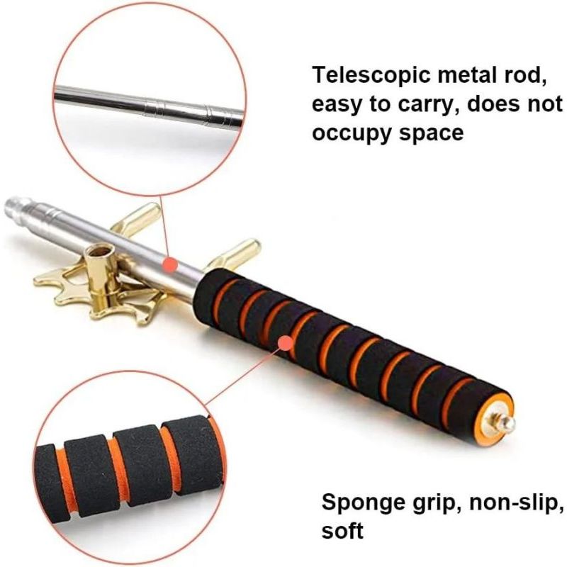 OneKlik - Low Spider Rest Head Brass Stick Biliar Billiard Lipat Kepala Cagak Stick Dari Kuningan