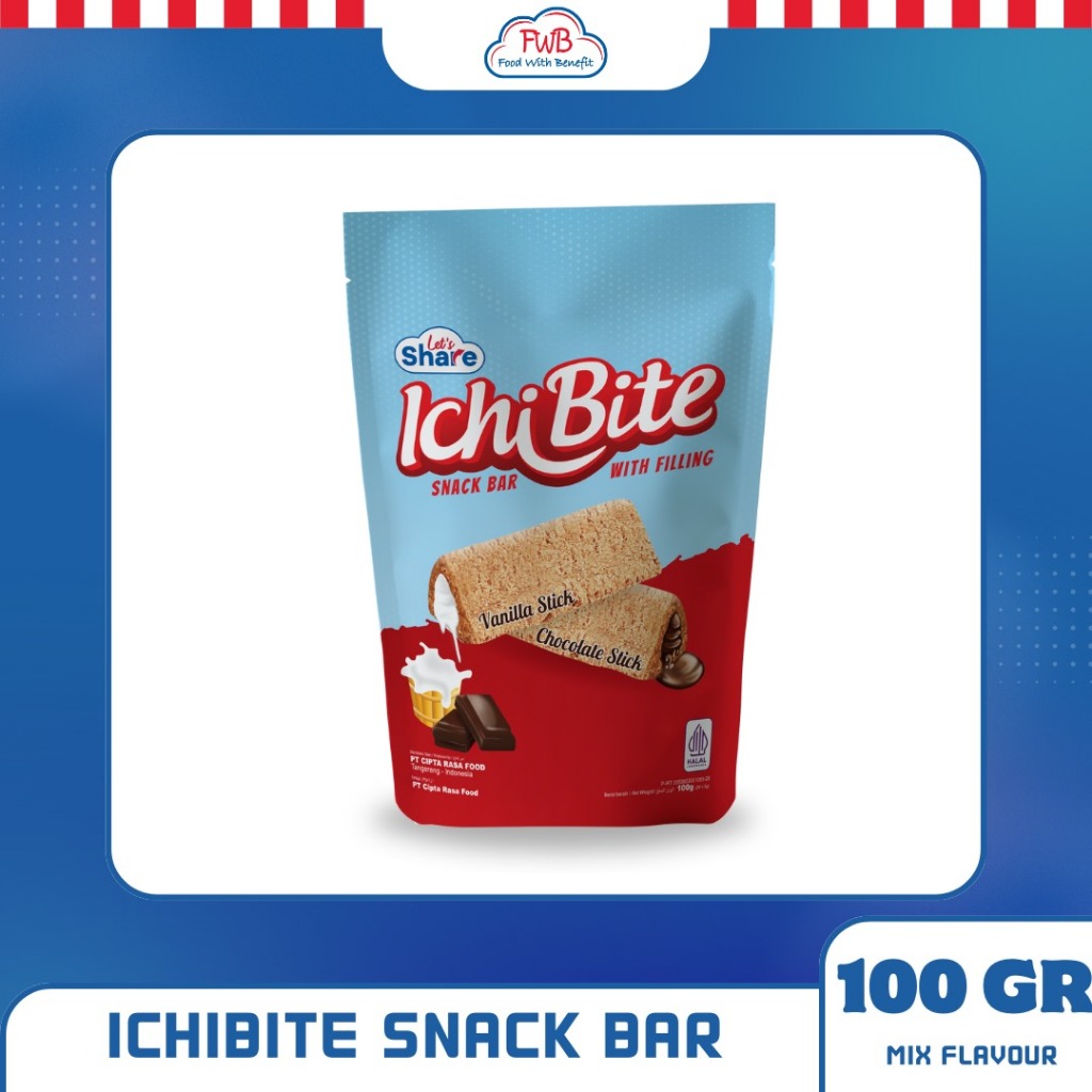 

Ichibite Snack Bar Choco Vanila 100 Gram