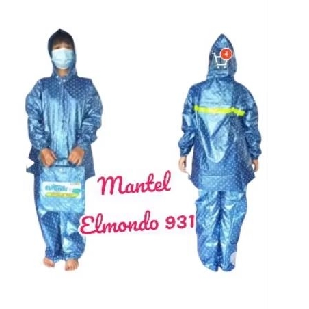 Mantel hujan Elmondo / Jas Hujan Elmondo 931 Metalik Dot Baju + Celana Dewasa