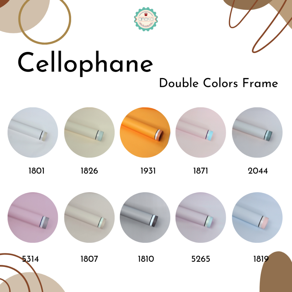 

ANEKA - [ PCS ] Kertas Cellophane Buket Bunga [ Double Colors Frame ] Flower Wrapping Paper Celophane