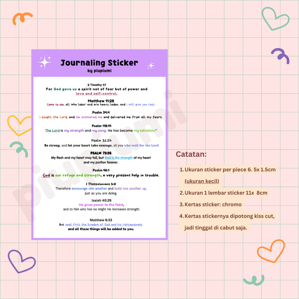 

Piupiumi Sticker Jurnaling Ukuran 8x11cm Chromo Laminating Glossy Non Waterproof