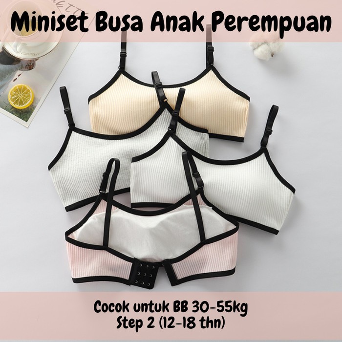 OK Miniset Busa Anak Perempuan Cewe Remaja Vest Bra Cotton Murni Premium Tali Kecil ST0161 SP25