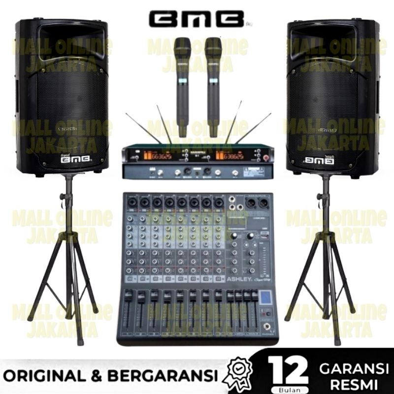 Paket speaker aktif bmb 15 inch sound system indoor outdoor 8 channel