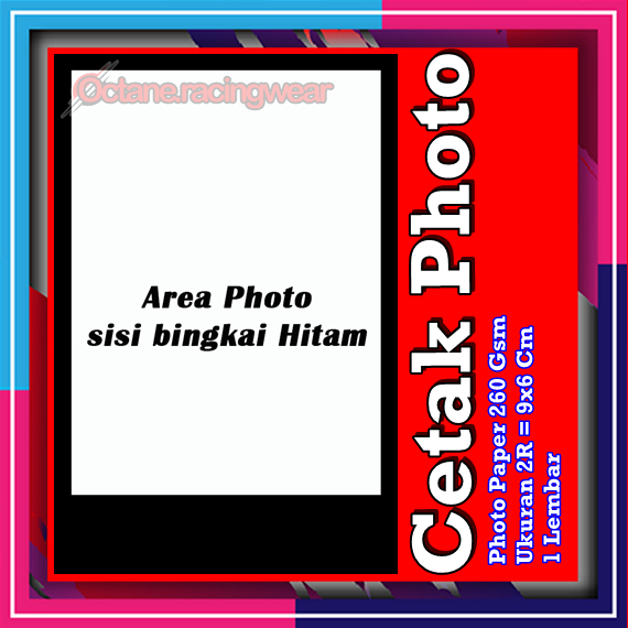 Cetak Photo 2R Frame sisi Hitam Foto Polaroid Berwarna 6X9 Bahan Gossy 260 GSM