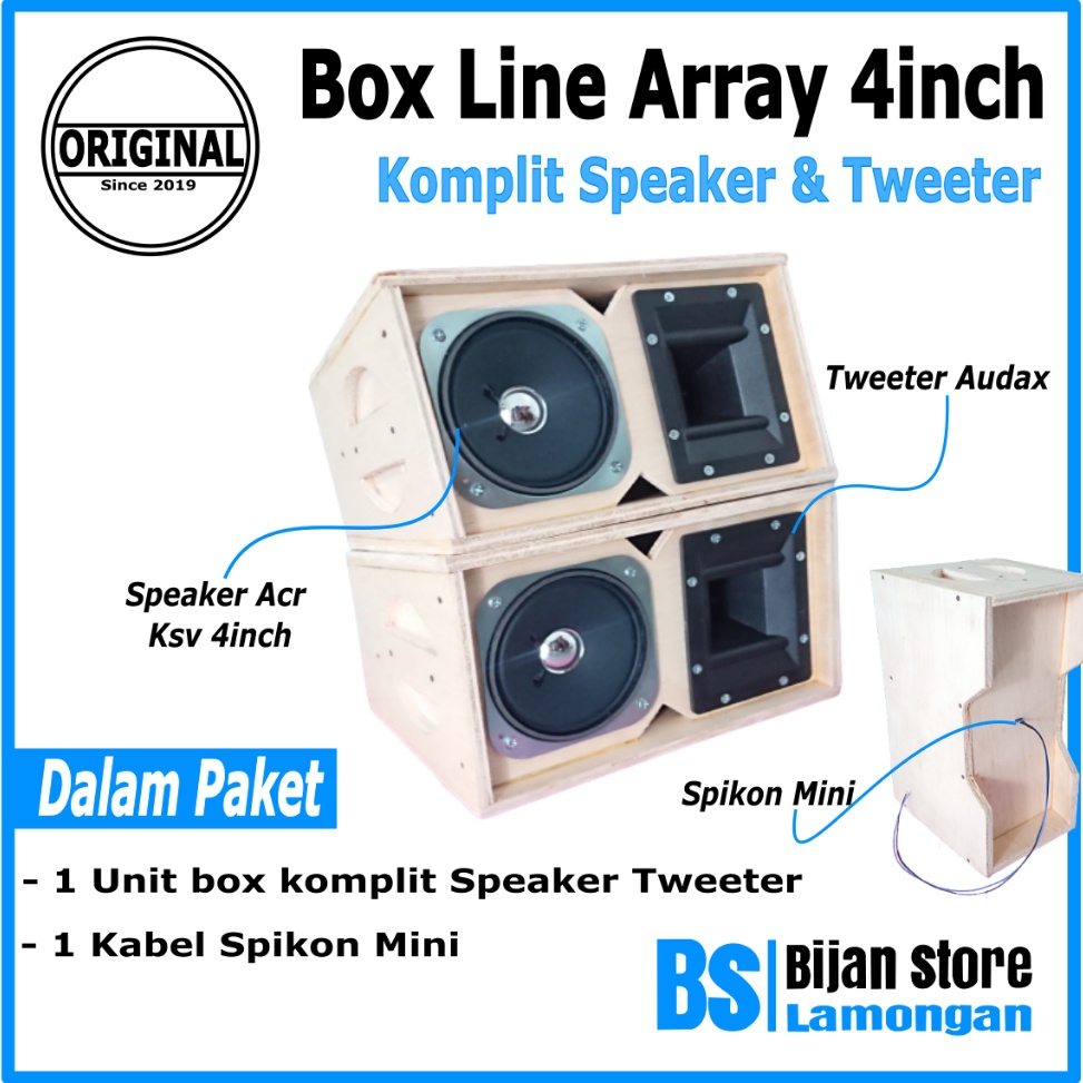 KODE I1U3 Box Line Array 4 Inch Komplit Speaker Tweter Audax AX 65 Plus ACR KSV Spikon Mini Cocok Un