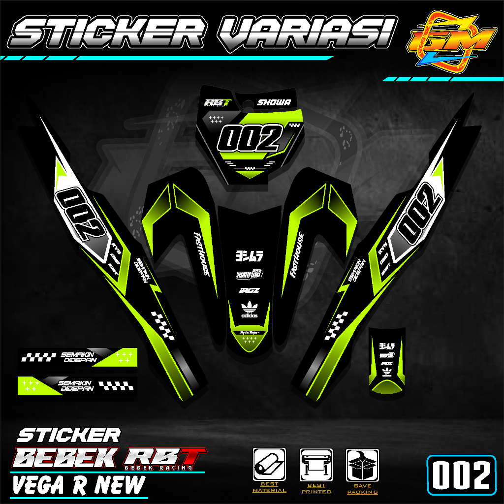 Sticker RBT VEGA R NEW rbt VEGA BEBEK MODIF SUPERMOTO YZ CRF KLX RBT new terbaru MOTOR TRABAS Motor 