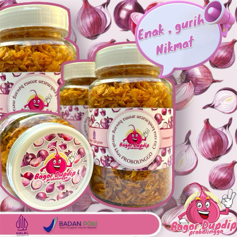 

Bawang goreng renyah gurih original asli khas Probolinggo Kemasan Toples 750ML