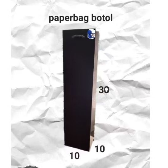 

paperbag botol black 10x10x30 isi 12 pc