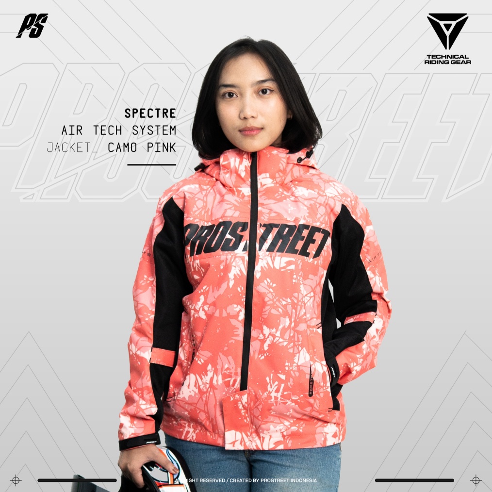 ART U39L Jaket Motor Prostreet Spectre Air Tech System Camo Pink