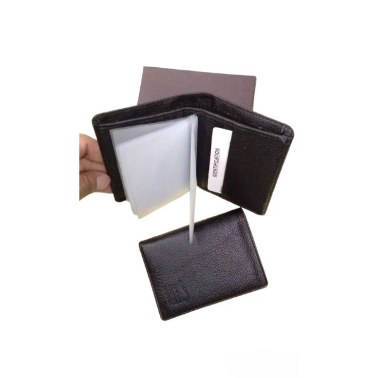 ART S14O Dompet Kartu ATM Kulit Asli Dompet KartuCard Holder Polos Pria Wanita Hitam Polos