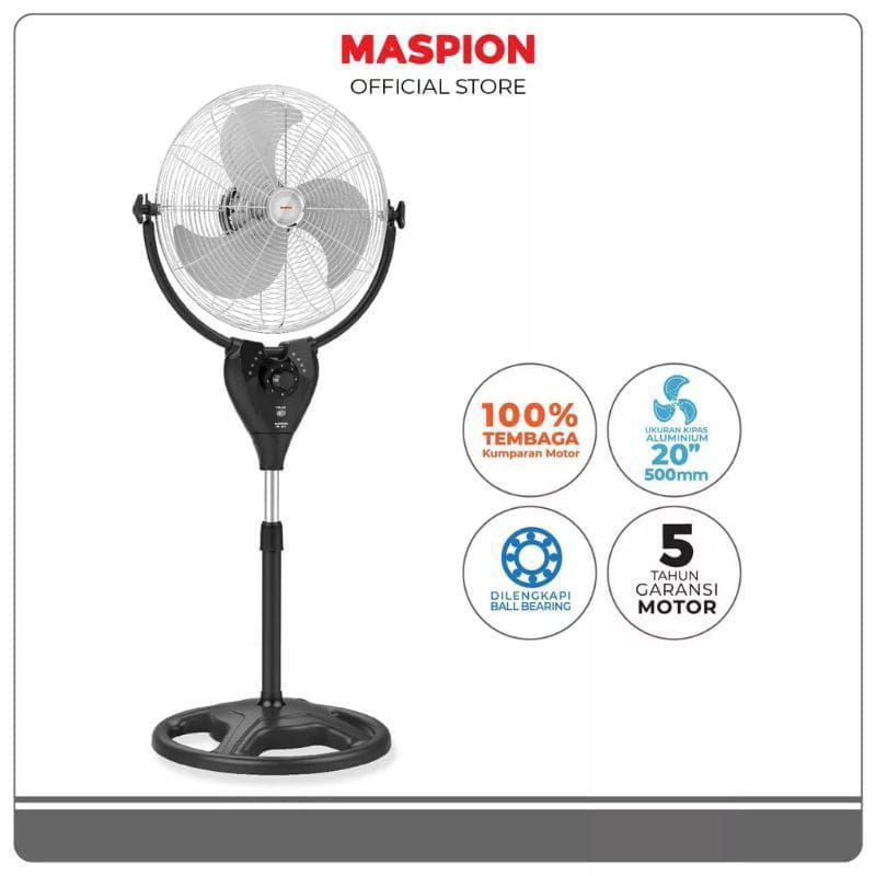 MASPION Kipas Angin Berdiri 20 inch Baling Besi PW-507 S