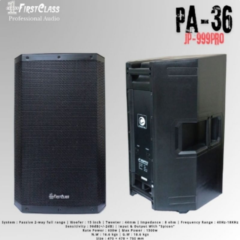 speaker pasif 15 inch original firstclass pa 36 speaker passive 15 inch