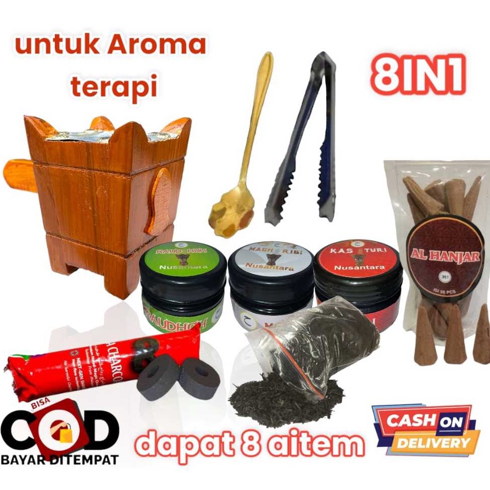 Langsung Checkout paket 8in1 bukhur 361 dupa wangi arang magic mabkhara jati mini wewangian aromater