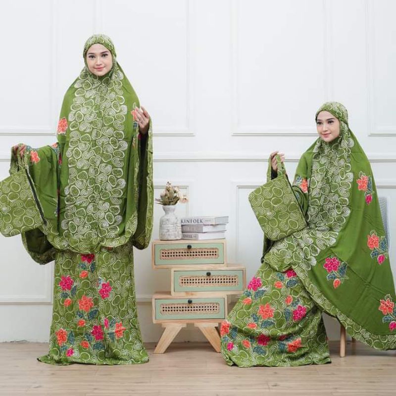 Mukena jumbo santung rayon batik Pekalongan
