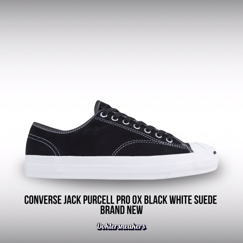 CONVERSE CONS JACK PURCELL PRO OX BLACK WHITE SUEDE