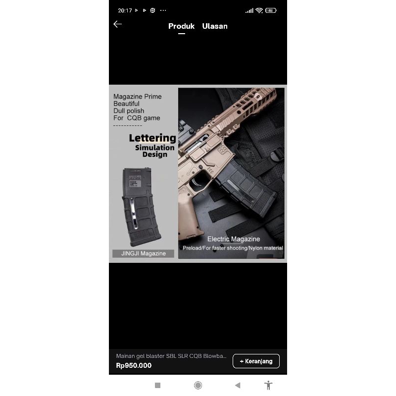 Mainan WGB ( Water Gel Blaster ) Type SLR