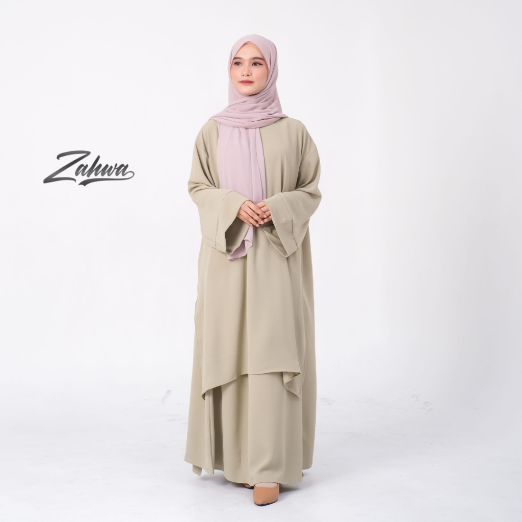 Zahwa Official - Hannah Tunik Set (Satu Set Tunik Melayu) Bahan Linen Lineca All size Muat BB 100Kg