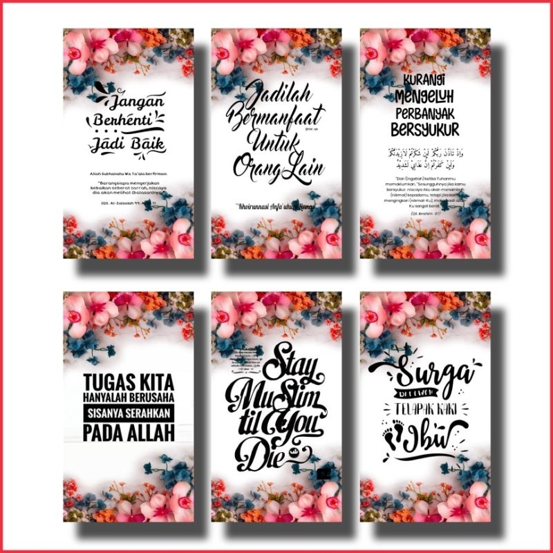 1 Set Isi 6pcs Hiasan Dinding Walldecor Pajangan Kayu Minimalis Tema Motivasi Quotes Islami Ruang Ta
