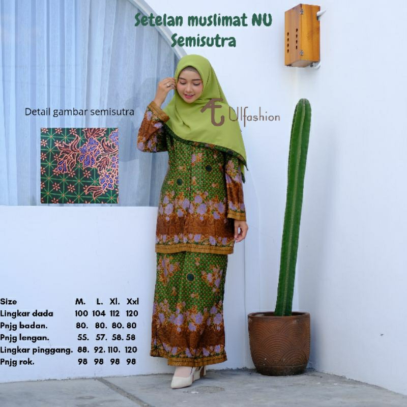 SETALAN MUSLIMAT NU SERAGAM MUSLIMAT NU BATIK PENGAOSAN NU BAJU MUSLIM WANITA DEWASA