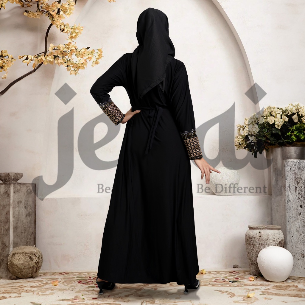 GARANSI JENAI GAMIS ABAYA TURKEY HITAM TERBARU MEWAH DAN ELEGAN
