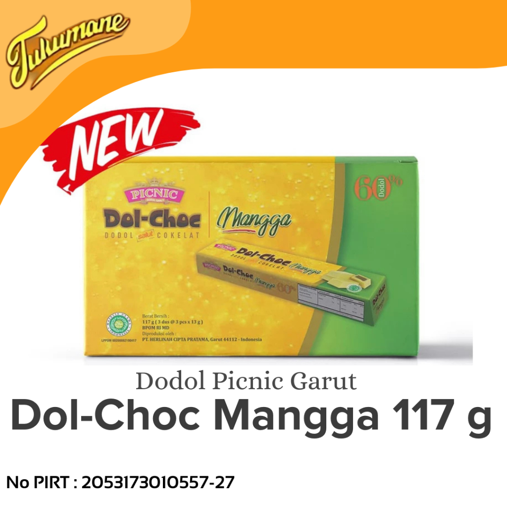 

Dodol Garut Picnic Rasa Mangga Dol-Choc Mangga Dodol Rasa Mangga 117 g