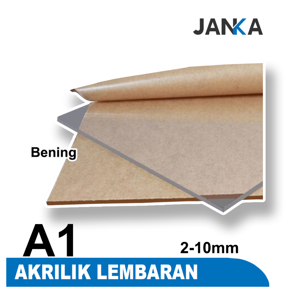 

JANKA Akrilik Lembaran Bening Ukuran A1 Polos Acrylic Sheet Custom Transparan Toda StarRoyal Marga Cipta Laser Cutting