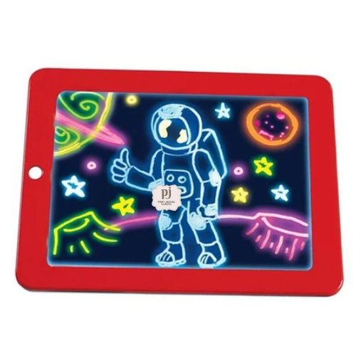 

Magic Drawing Pad Buku Gambar 3D Mainan Edukasi Anak Tab Tablet Lampu LED Toy Kids Gabar Sketsa