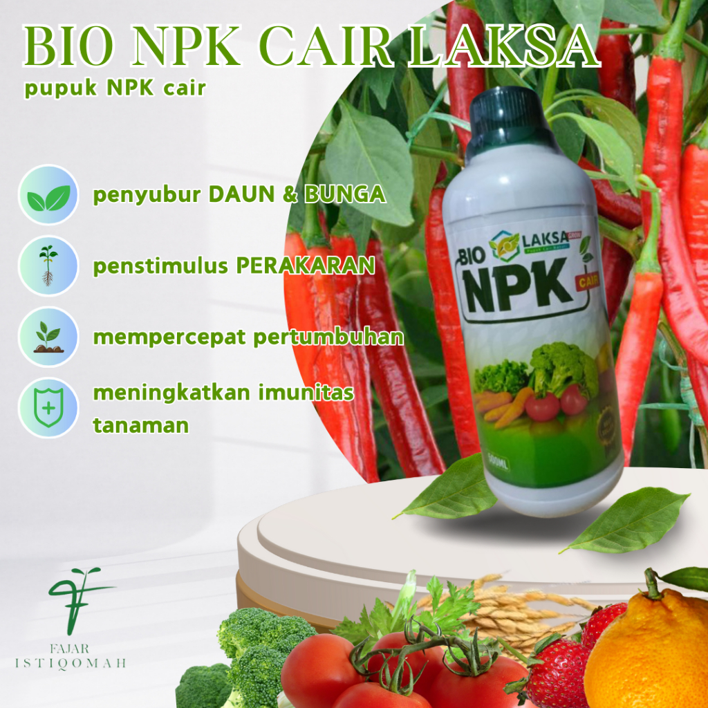 BIO NPK CAIR LAKSA PUPUK NPK CAIR untuk cabe merah 500 ML pupuk cabe terbaik, pupuk CABE BUAH LEBAT