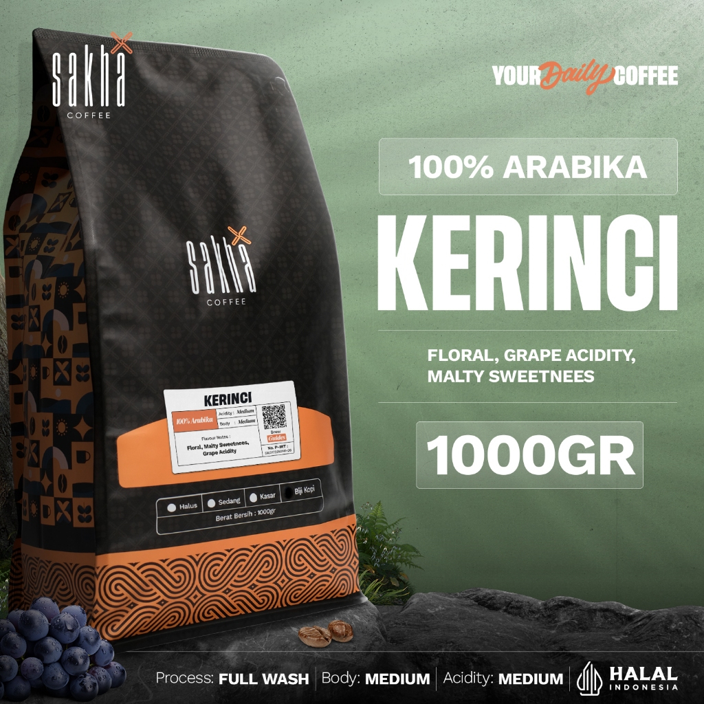 

Biji Kopi Bubuk Arabika Kerinci Jambi Arabica Coffee Beans Single Origin Grade1 Coffe Roast Bean 1Kg