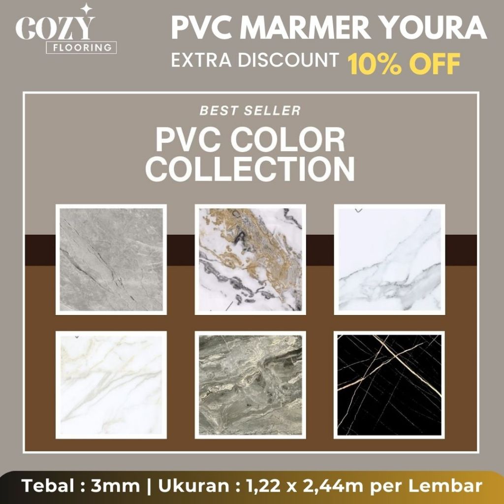 PVC Marmer dinding Youra | wallboard pvc motif marmer mewah