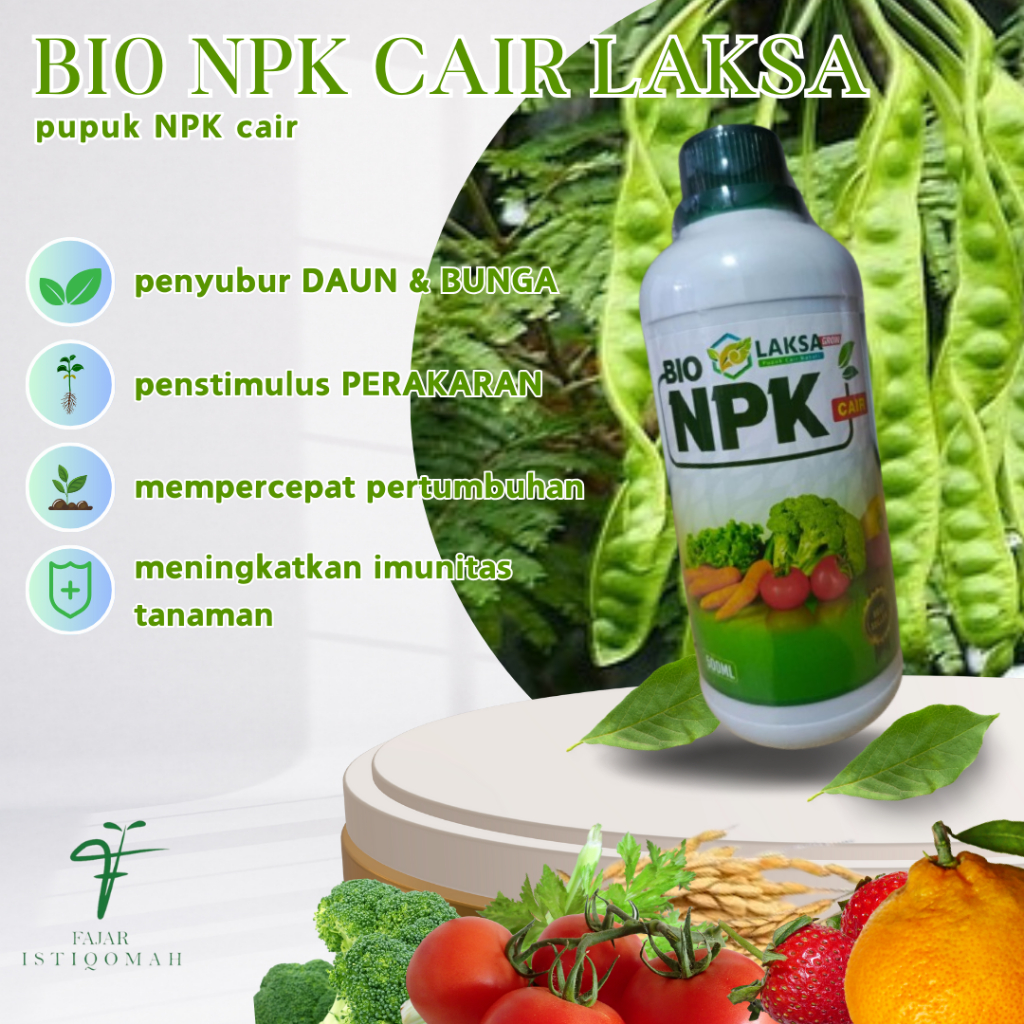 BIO NPK CAIR LAKSA Pupuk NPK Cair isi 500 ML, pupuk petai, pupuk penyubur buah dan daun, pupuk boost