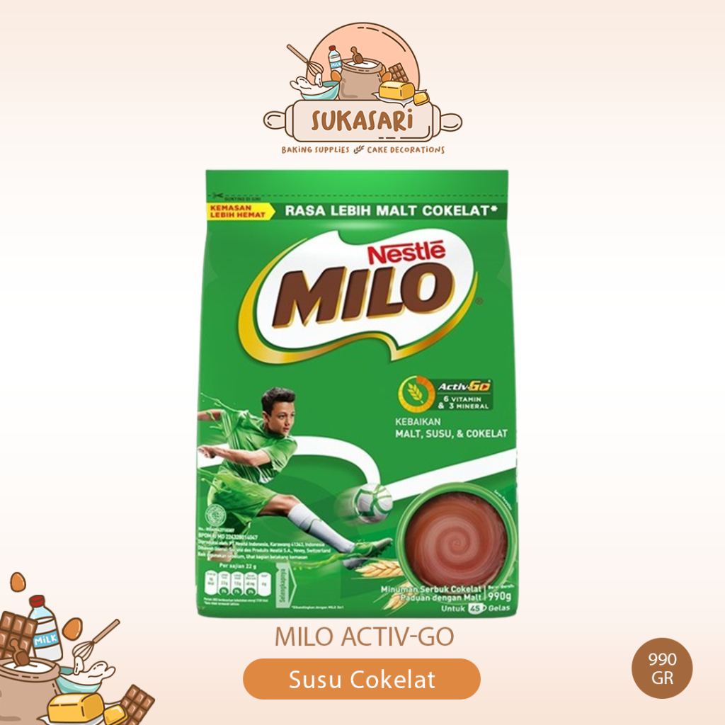 

Milo Activ-Go 990 Gr Susu Cokelat Chocolate drinks Nestle ActivGo