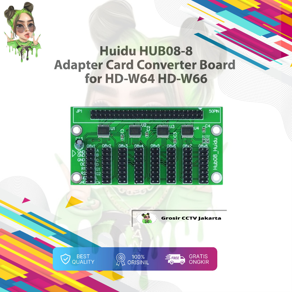 Huidu HUB08-8 Adapter Card HUB08 Converter Board HUB8-8 HD-W64 HD-W66
