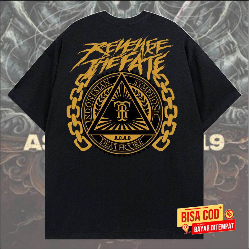 KAOS REVENGE THE FATE pendek pria band original distro -KAOS INDONESIA SYMPHONIC DEATH CORE - T-Shir
