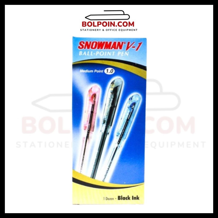 

[Grosir] Pulpen Snowman V1 0.7 Bolpen Ballpoint Snowman Semi Gel Pen - Hitam Ecer