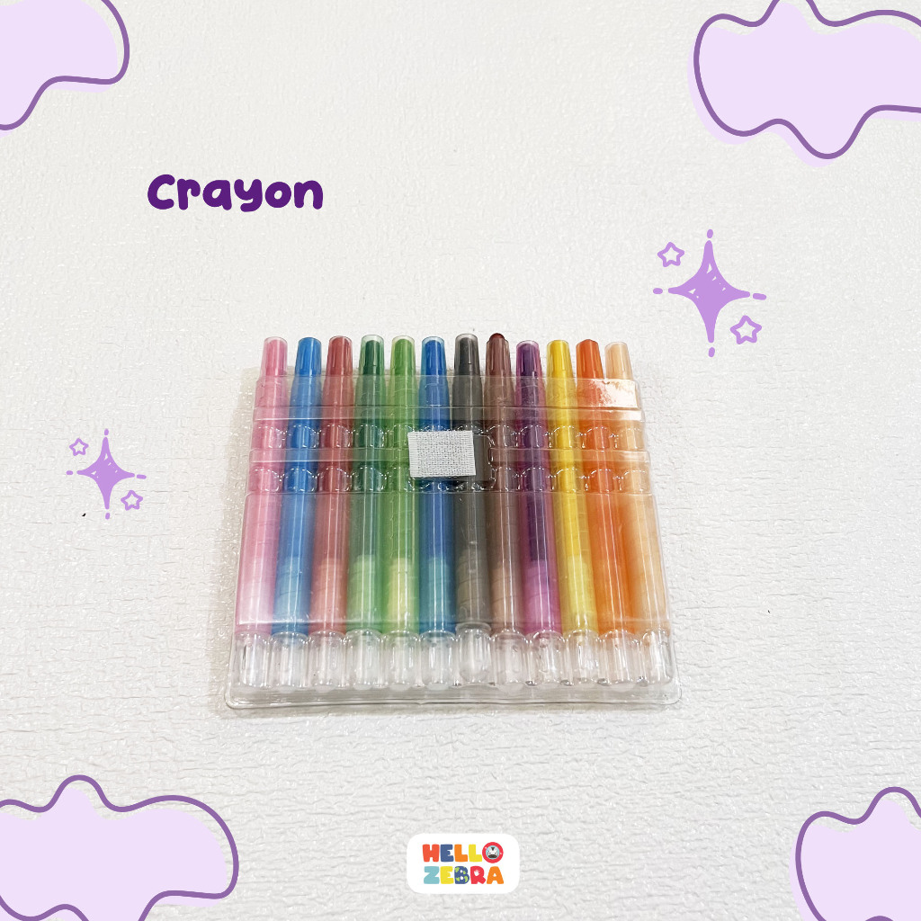 

Crayon Stik Putar isi 12pcs Crayon Putar Pensil Warna Crayon Set Mewarnai Anak Isi 12pcs