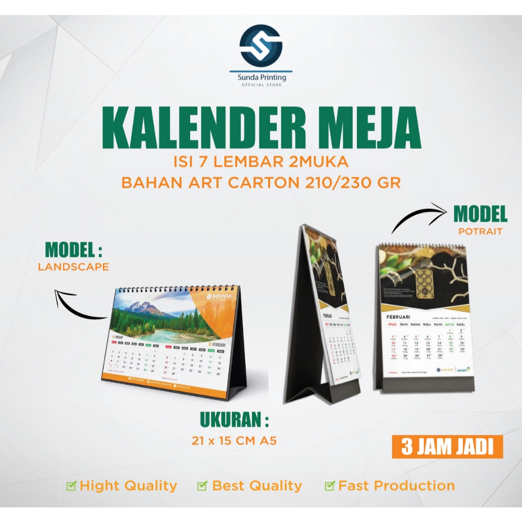 

KALENDER MEJA 2025 CUSTOM A5 2MUKA 7LEMBAR KALENDER DUDUK LINEN BOARD