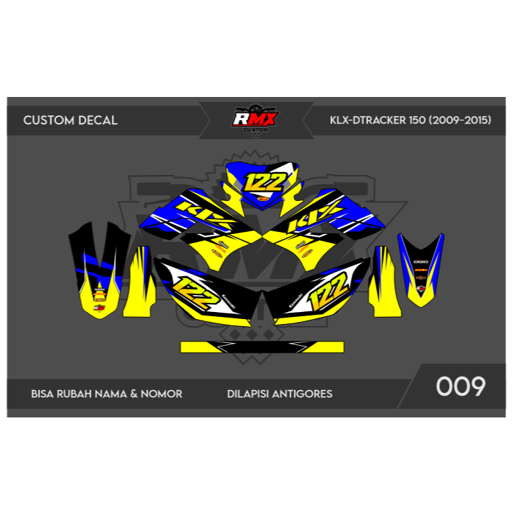 DECAL STICKER KLX 150 S/L (009) DEKAL STIKER DTRACKER 150 LAMA FULLBODY 2009 2010 2011 2012 2013 201