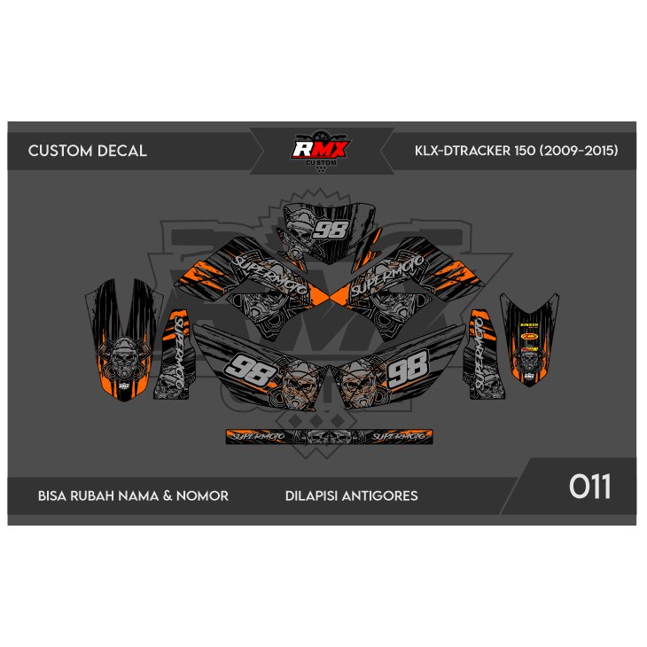 DECAL STICKER KLX 150 S/L (011) DEKAL STIKER DTRACKER 150 LAMA FULLBODY 2009 2010 2011 2012 2013 201